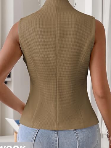 Image of Mina Self Women's 2026 Summer Lightweight Knit Vest Top - Breathable Stretchy Floral Trendy Casual Work Office Slim Waistcoat