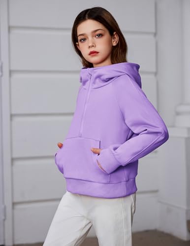 Image of Arshiner Girls 2 Piece Outfits Sweatsuit Half Zip Sweatshirt and Sweatpants | Fall Winter, Drop Shoulder Long Sleeve, Thumbhole Hoodies, with Sweatpant, Jogger Set, Sweat Set, Tracksuits with Pockets