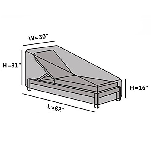 Kaxich Waterproof Protective Sun Lounger Cover 208 x 76 x 41/79 cm