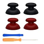 eXtremeRate 2 Pairs Black & Carmine Red Replacement Thumbsticks for PS5 Controller, Custom Analog Stick Joystick Compatible with PS5, for PS4 All Model Controllers Universal - Controller NOT Included