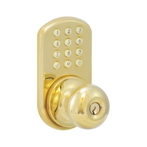 MORNING INDUSTRY INC HKK-01P Touchpad Electronic Doorknob, Polished Brass Cover
