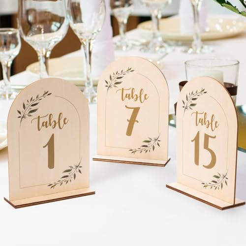 Table Numbers for Wedding Reception - 5x7 Inch Double-Sided Arch ...