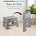 Handy Laundry Folding Lightweight Step Stool - Sturdy Enough to Support Adults and Safe Enough for Kids - Opens Easy with One Flip - Great for Kitchen, Bathroom or Bedroom (Grey | 2-Pack)
