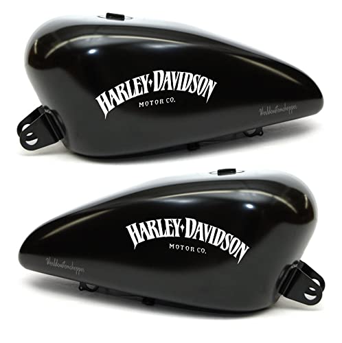 Autocollants stickers Worldcustom pour réservoir moto Harley Davidson blanco