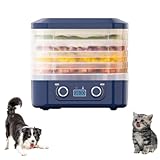 JIAWANSHUN ペット用フードドライヤー 食品乾燥機 ペット用ジャーキーと鶏肉の乾燥おやつなどを作れるフードドライヤー 35～70℃温度制御 1～48時間 タイマー 110V デジタル表示 耐久性に優れ 人/ペット兼用 DIYペット用おやつ 猫/犬用干し肉·ジャーキーの製造 (ブルー)