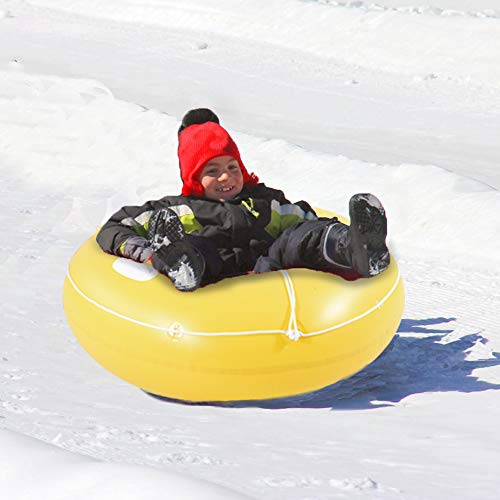 HIWENA Super Heavy Duty Snow Tube, Inflatable Snow Sled for Kids and Adults, Thicken 0.75mm Thick Material Winter Sport Tube(41 in)