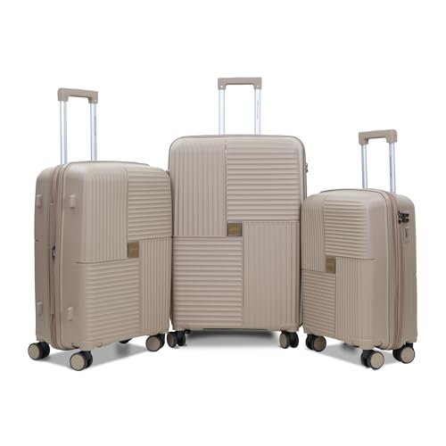 Image of AMERICAN TRAVELLER Explore Luggage Trolley Bags | Set of 3 | Polypropylene Durable Hard Shell | TSA Type Lock | 360 Disc Spinner Wheels | Expandable Suitcase | Telescopic Handle.