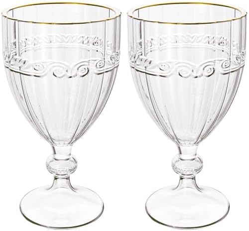 Jogo de Taças de Cristal Transparente Fio de Ouro Imperial 330mL ...