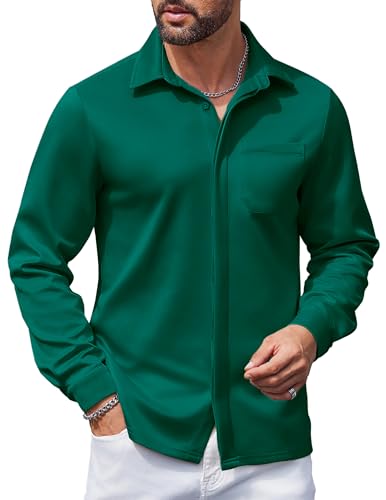 Chemise décontractée homme COOFANDY à manches longues sans plis pour le quotidien