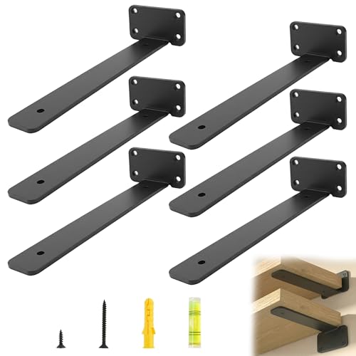 Support étagère flottant 20cm charge 70kg équerre noire robuste - 2