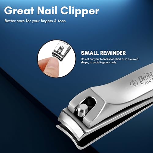 Beauté Secrets Stainless Steel Toenail/Fingernail Clipper/Nail Nipper Set For Thick Nails, Professional Nail Cutter (Pack of 1) - Image 5