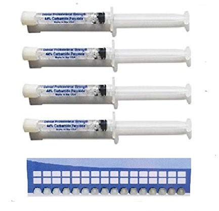 Teeth Bleaching Whitening at Home, (4) 35% Gel 10cc Syringes, (1) Free Shade Guide