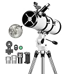 ESSLNB Telescope 650130 Reflector Telescopes for Astronomy Adult with Sky Tonight APP Smartphone Adapter Adjustable Stainless Steel Tripod Red Dot Finder Scope Wireless Remote