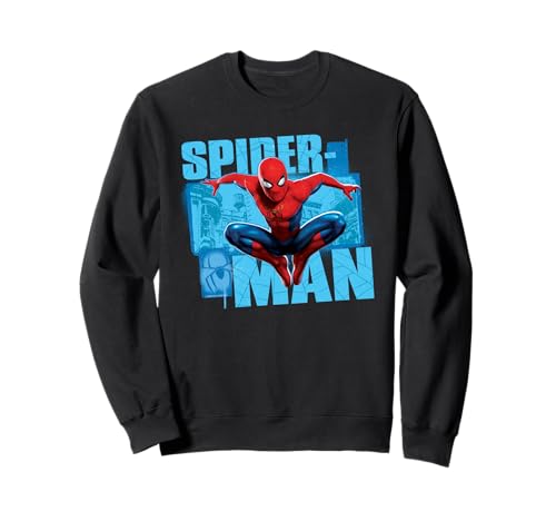Sweatshirt Spider-Man costume rouge bleu Marvel pull capuche homme