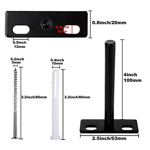 Livte 10 Pcs 4 Inch Black Solid Steel Floating Shelves Brackets, Heavy Duty Hidden Brackets For Floating Wood Shelves, Concealed Blind Shelf Support, Screws And Anchors Included #TOP1