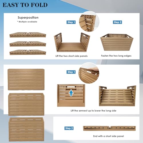 Cestas plegables de plástico 23x15 pulgadas con asas miniatura 5