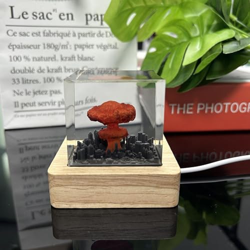 Veilleuse champignon atomique en résine | Lampe déco de bureau originale - 2