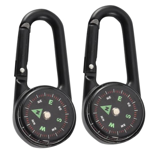 Brújulas portátiles UKCOCO 2 piezas con mosquetón para camping miniatura 1