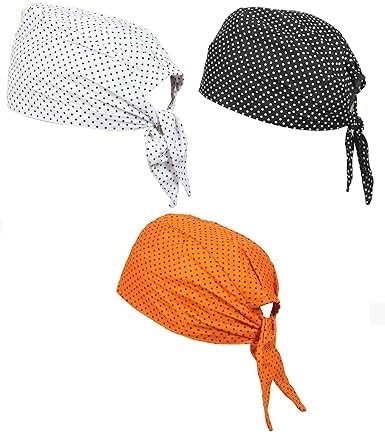 SATKARTAR Pure Cotton Polka Dot Patka Durag Skull Cap (Pack of 3)...