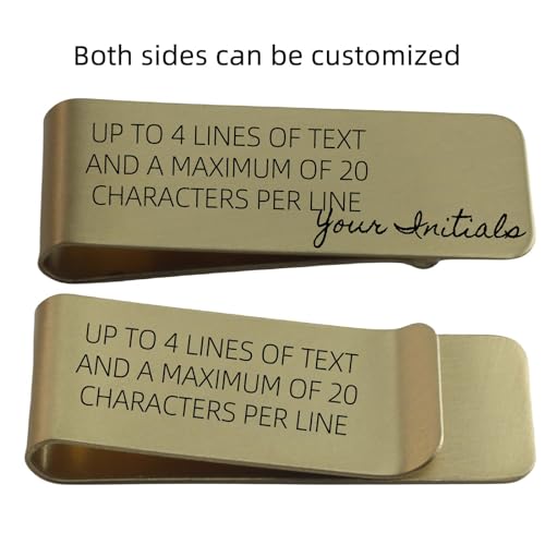 Personalized Brass Money Clip,Initials Money Clip,Personal Money Wallet,Son Husband Grandpa Money Clip Men's Initials Gift,Personal Gift horizontal Engrave2