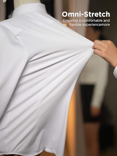 Dress Shirts for Men High-Stretch Breathable Wrinkle-Free Non-Iron Soft Mulberry Silk Button Down Shirts2