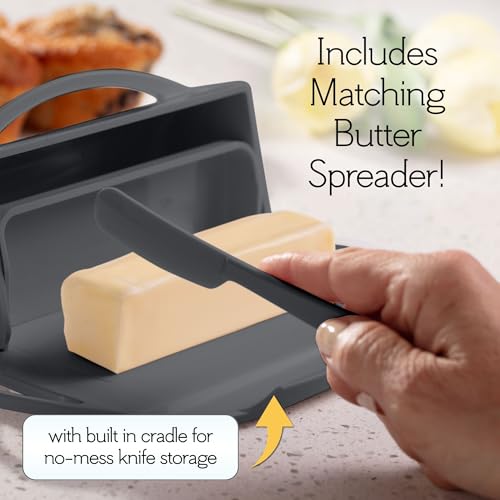 Image of Butterie Flip Top Butter Dish, Gray