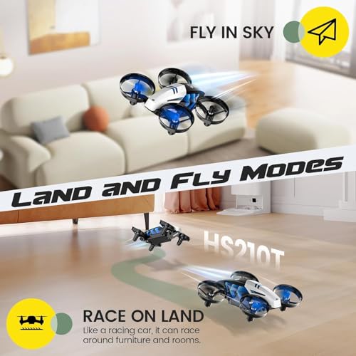 Holy Stone HS210T Mini Drone for Kids, 2-In-1 Mini Indoor Drone with Land & Fly Mode, Four Posture Deformations RC Quadcopter with 3D Flip, Auto Hovering, Birthday Toy Gift for Boys and Girls - Image 2