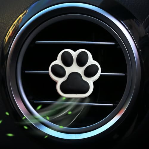 Image of Dog Paw Air Fresheners Car Diffuser Vent Clip, Car Decoration, Cute Interior Accessories for Women, Automotive Air Fresheners, Decorations (Black, 1)