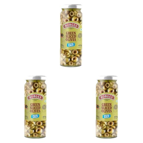Image of Borges Green Sliced Olives, 450g (Pack of 3)