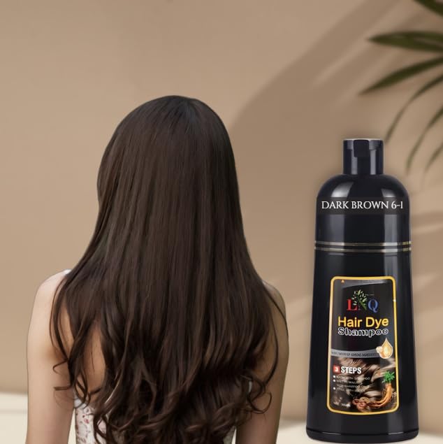 Shampoo con Tinte Natural 6 en 1 de Ginseng La Niquereña – Cubre Canas, Fortalece y Da Brillo | Tinte Capilar con Extractos Naturales (Ash Brown)