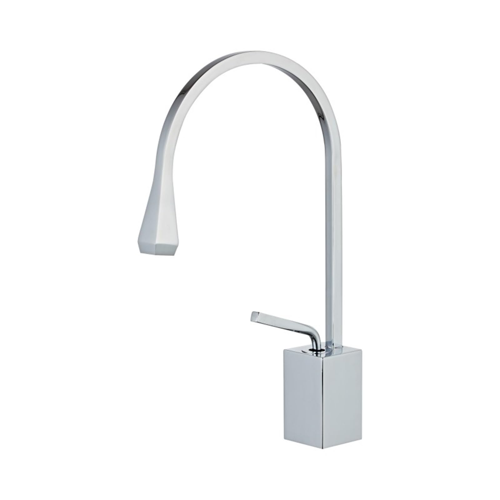 Robinet de lavabo en forme de gouttelette en laiton chromé haut de gamme