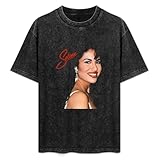 Selenas Quintanilla Love Retro Music 80S 70S Summer Casual Tee Manga Corta Cuello Redondo Algodón Tops Unisex Lavado Vintage Camiseta Negro, Negro, S