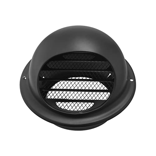 Twilight Garage φ100mm Lüftungsgitter Edelstahl, Moonjor Round Abluftgitter Auslasskappe Regenfeste Abdeckung für Wohnungen, Wohnkultur (Schwarz)