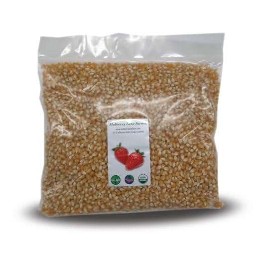 Yellow Popcorn Popping Corn, 5 Pounds Kernels, USDA Certified Organic, Non-GMO Bulk, Product of USA, Mulberry Lane Farms