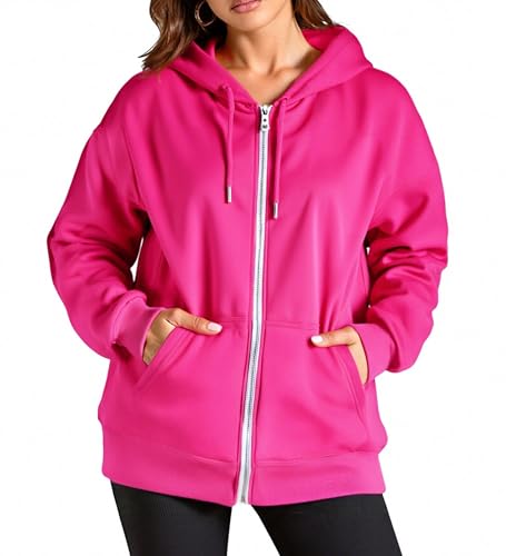 Neteson Sudadera con Capucha Mujer Chaqueta Deportiva Chándal con Cremallera Sweatshirt Manga Larga Sudadera Cremallera Capucha Casual para Primavera Otono Oversize