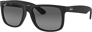 Ray-Ban Authentische Justin RB 4165 622 / T3 55mm Gummi Schwarz/Grau Gradient Polarisiert Rubber Black Frame Grey Gradient...