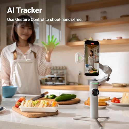 Insta360 Flow 2 Pro Gimbal Plegable para Smartphone con Rastreador de IA Gris 5
