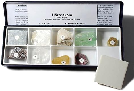 Produktbild von Kleine Mohs-Härteskala Mit 9 Mineralien – Set Im Sammelkasten 21x7 Cm Inkl. Strichtafel Und Anleitung