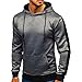Maiyifu-GJ Men's Stripe Slim Athletic Hoodies Color Block Pullover Hoodie Contrast Color Hooded Sweatshirt with Kanga Pockets (Dark Grey,Large)