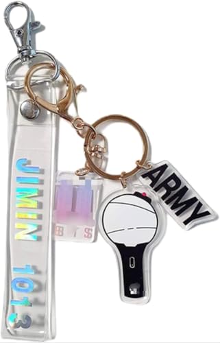 KPOPIRUDA Keychain Set(2 PCS) Signature Merchandise Army Bomb Key Ring & Bangtanboys Name Keychain Army Gift Merch (JM)