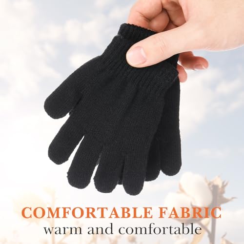 Didiseaon Children's Knitted Gloves 4-12 Years Old Full Finger Warm Winter Gloves Boys Girls Stretchy Handmade3