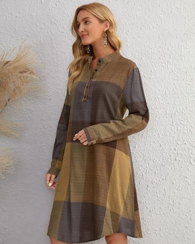 Image of GRECIILOOKS Solid Regular One Piece Maxi Bodycon Dresses Midi Dress Shirt for Women