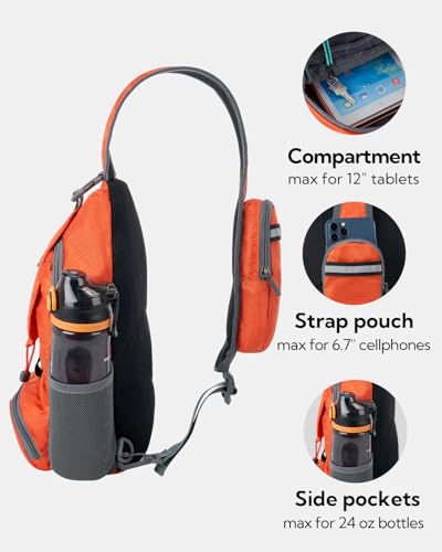Image of WATERFLY Packable Small Crossbody Sling Backpack Shoulder Chest Bag Daypack for Hiking Traveling