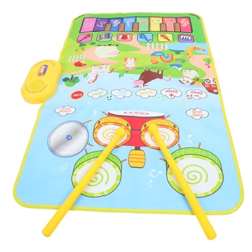 CORHAD 1 セット 子供用ジャズドラムマット ピアノキーボードマット ドラムブランケット 幼児ドラムカーペット 楽器マット ミュージックマット 子供の学習おもちゃ 電子パッド ポリエステル