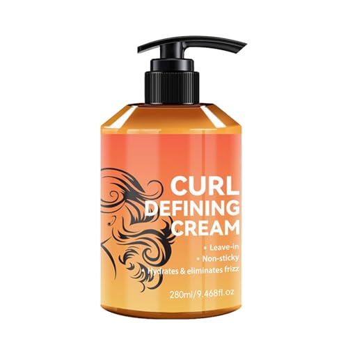 Crème Pour Boucles Cheveux Bouclés,280ml Crème Définissante Pour Ondulations - Soin Capillaire Lotion Collante Femmes Filles Routine Matin Et Soir