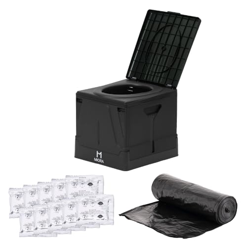 簡易トイレ 防災からアウトドアまで ポータブルトイレ 携帯トイレ 折りたたみトイレ 非常用トイレ 防災 アウトドア 携帯 防災グッズ 災害 非常用 排便袋&凝固剤付き (ブラック)