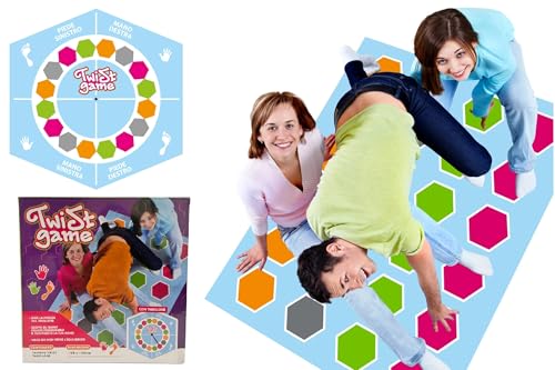 Juego Twist para niños y adultos Twist Game Equilibrista con Maxi Alfombra cm 160x130 y tablero en italiano Twisting Game Juego para familias Juegos de Habilidad Divertidos Niños Adultos