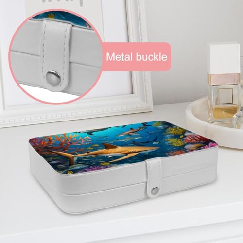 Boîte à bijoux portable requin avec compartiments amovibles - 7