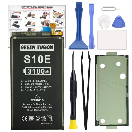 Image of GREEN FUSION Compatible with Galaxy S10e Battery Replacement, EB-BG970ABU New 0 Cycle Battery for Samsung Galaxy S10e SM-G970U /U1 SM-G970F SM-G970W with Instruction & Repair Toolkit