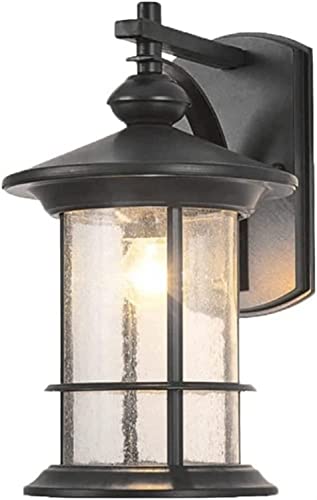 Lanterne murale d'extérieur étanche en aluminium noir pour jardin